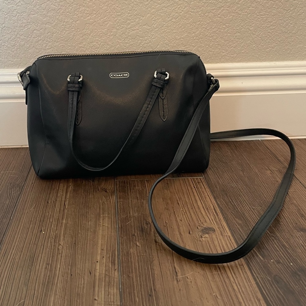 COACH Mini Nolita Satchel Crossbody in Pebble Black